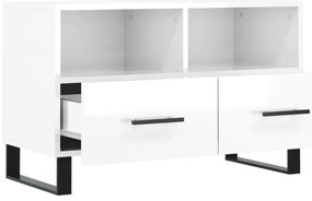 vidaXL Έπιπλο Τηλεόρασης Γυαλ. Λευκό 80x36x50 εκ. Επεξεργασμένο Ξύλο