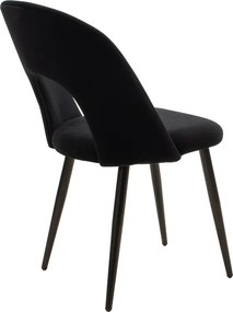 Καρέκλα Jonah pakoworld βελούδο μαύρο-μαύρο πόδι