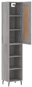 vidaXL Μπουφές Sonoma Γκρι 34,5 x 34 x 180 εκ. από Επεξεργασμένο Ξύλο