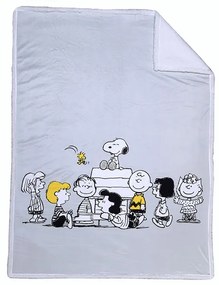 Βρεφική Κουβέρτα Sherpa Κούνιας Peanuts Forever Grey 110x150 - Nef-Nef Homeware