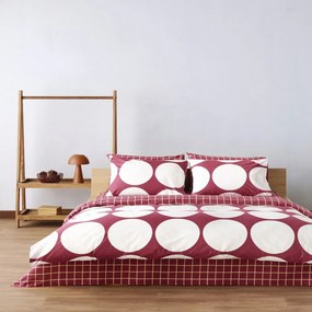 Σεντόνια Valia 05 (Σετ 3τμχ) Bordo-White Kentia Ημίδιπλο 190x270cm 100% Βαμβάκι