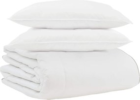 vidaXL Χειμερινό Παπλωματοθήκη με μαξιλάρι 3 pcs Λευκό Φτέρος