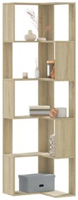 vidaXL Βιβλιοθήκη Γωνιακή 5 Επ. Sonoma Δρυς 50x50x179 εκ Επεξ. Ξύλο