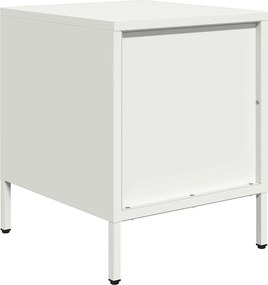 vidaXL Κομοδίνο Λευκό 35x39x43,5 εκ. από Χάλυβα