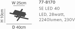 SE LED 40 RECTA CEILING CHROME Ε3