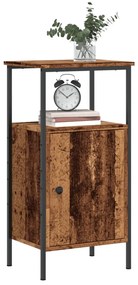 Κομοδίνα 2 τεμ. Όψη Παλαιού Ξύλου 41x31x80 εκ. από Επεξ. Ξύλο