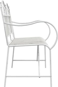 vidaXL Παγκάκι κήπου Αντίκες Λευκό 103,5 x 59 x 89 εκ. Ατσάλι