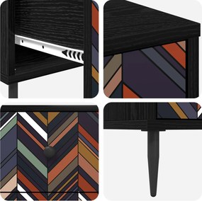 vidaXL Κομοδίνο OMMEN Μαύρη Δρυς 36 x 33 x 61 εκ. Επεξεργασμένο Ξύλο