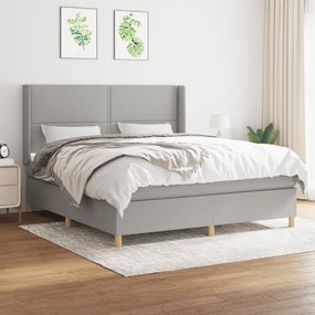 ΚΡΕΒΑΤΙ BOXSPRING ΜΕ ΣΤΡΩΜΑ ΑΝΟΙΧΤΟ ΓΚΡΙ 180X200 ΕΚ. ΥΦΑΣΜΑΤΙΝΟ 3131929