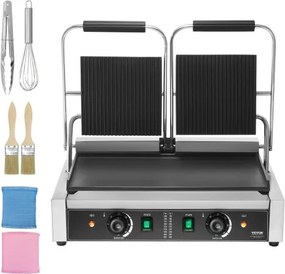 VEVOR Commercial Panini Press Grill Electric Sandwich Maker Plate 485x230mm