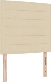 vidaXL Κρεβάτι box spring με στρώμα Κρεμ 90 x 190 cm Ύφασμα