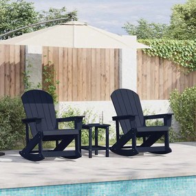 vidaXL Σετ Ξαπλώστρας Κήπου 3 pcs Σκούρο μπλε HDPE