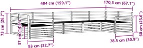 vidaXL Σειρά Καναπέ Εξωτερικού 7 pcs Φυσικό