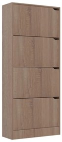 vidaXL Παπουτσοθήκη με 4 Πόρτες Sonoma Δρυς 59x24x136 εκ. Μοριοσανίδα