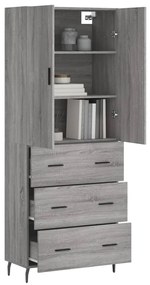 vidaXL Ντουλάπι Γκρι Sonoma 69,5 x 34 x 180 εκ. Επεξεργασμένο Ξύλο