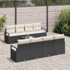 vidaXL Σετ Καναπέ Κήπου 7 pcs Μαύρο, Κρέμα 55 x 55 x 37 εκ