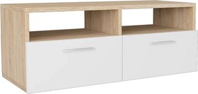 vidaXL Έπιπλα Τηλεόρασης 2 τεμ. Δρυς / Λευκό 95x35x36 εκ. Επεξ. Ξύλο