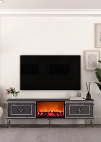 Stewehome Έπιπλο τηλεόρασης με εστία και ντουλάπι 150x30x41 cm