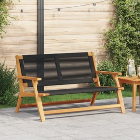 vidaXL Πάγκος Κήπου  Μαύρος 76x122x73 εκ. Μασίφ Ξύλο Ακακίας