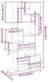 ΒΙΒΛΙΟΘΗΚΗ ΧΡΩΜΑ SONOMA ΔΡΥΣ 92X29X188 ΕΚ. ΕΠΕΞΕΡΓΑΣΜΕΝΟ ΞΥΛΟ 3310318