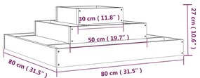 Ζαρντινιέρα Λευκή 80 x 80 x 27 εκ. από Μασίφ Ξύλο Πεύκου - Λευκό