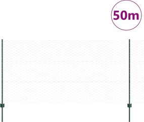 vidaXL Εξωτερική εξάγωνη περίφραξη με στήλη 50 x 1,2 m Πράσινο Δίχτυ