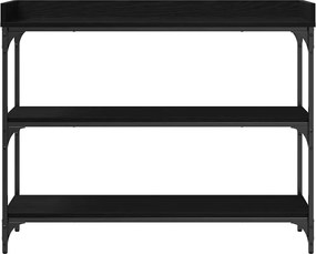 vidaXL Τραπέζι Κονσόλας με ράφι Μαύρη δρυς 100 x 30 x 80 εκατοστά