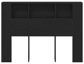 vidaXL κεφαλοκλίμακα  Μαύρο Δρύινο Κάβο - 140x19x104.5 εκ - Φτιαγμένο από Μηχανική Ξυλεία