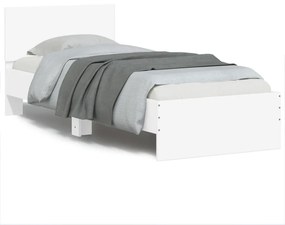 Πλαίσιο Κρεβατιού με Κεφαλάρι/LED Λευκό 90 x 190 εκ.