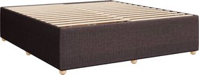 VidaXL Κρεβάτι Boxspring με Στρώμα Σκούρο Καφέ 200x200 εκ. Υφασμάτινο