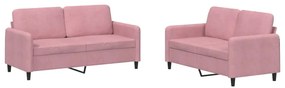 vidaXL Σετ Σαλονιού 2 Τεμαχίων Ροζ από Βελούδο