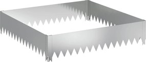 vidaXL Περίγραμμα γκαζόν 4 τμχ. 100 x 100 x 20 cm Ατσάλι Ασημί