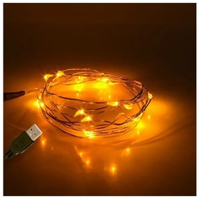 Διακοσμητική Γιρλάντα 2m 20 LED USB 1.2W 1600K Χάλκινο 79710 Globostar-79710-Χάλκινο 79710