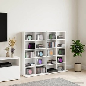 vidaXL Ντουλάπα CD 2 τμχ. Λευκό 65 x 23,5 x 97,5 εκ.