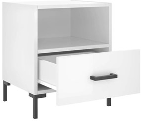 vidaXL Κομοδίνα 2 τεμ. Γυαλ. Λευκό 40x35x47,5 εκ. Επεξεργασμένο Ξύλο