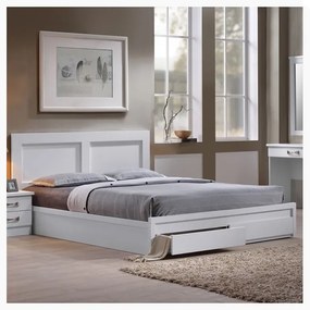 LIFE Κρεβάτι Διπλό με Συρτάρια, για στρώμα 150x200cm,  Άσπρο ΕΜ3634,1