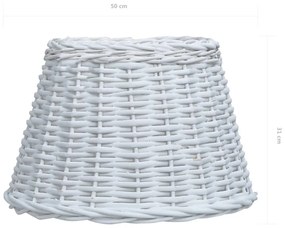 vidaXL Καπέλο Φωτιστικού Λευκό 50 x 30 εκ. από Wicker