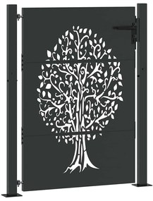 vidaXL Πύλη Κήπου Μαύρο 85 x 155 εκ Ατσάλι με Επικάλυψη Πούδρας