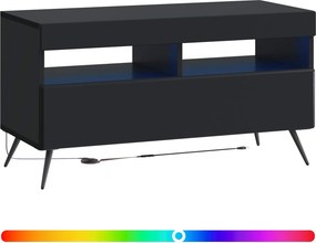 vidaXL Ντουλάπα LED Τηλεόρασης Μαύρο Επεξεργασμένο Ξύλο
