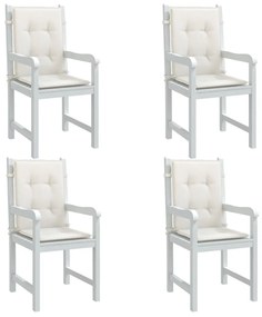 Μαξιλάρια Καρέκλας με Πλάτη 4 τεμ. Κρεμ 120x50x4εκ. Ύφασμα