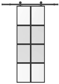 Συρόμενη πόρτα με σετ υλικού 76x205 cm από γυαλί&Αλουμίνιο