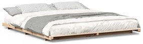 vidaXL Κρεβάτι δαπέδου Καφέ 180 x 210 cm Μασίφ ξύλο πεύκου