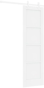 vidaXL Συρόμενη Πόρτα  με Σετ Αξεσουάρ Λευκή 61x198.5 εκ. Στέρεου Ξύλου Πεύκου