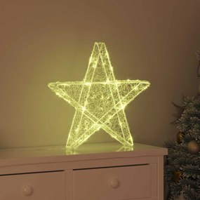 vidaXL 3D Αστέρι 50 LED Θερμό λευκό 55 x 53.5 x 10 εκ Ακρυλικό