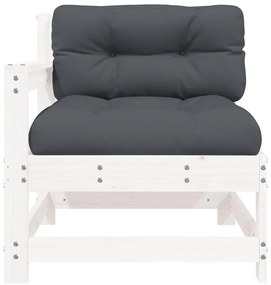 vidaXL Καρέκλες Κήπου με Μαξιλάρια 2 τεμ. Λευκές από Μασίφ Ξύλο Πεύκου