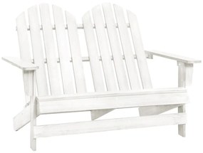Καρέκλα Κήπου Adirondack Διθέσια Λευκή από Μασίφ Ξύλο Ελάτης - Λευκό