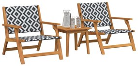vidaXL Κήπου Καρέκλες με Τραπέζι 3 pcs Μαύρο 45 x 45 x 40 cm