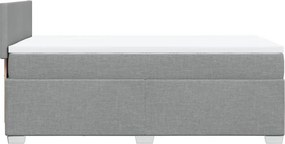 vidaXL Κρεβάτι Boxspring με Στρώμα Ανοιχτό Γκρι 100x200 εκ. Υφασμάτινο