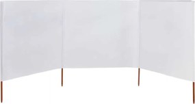 vidaXL Προστατευτικό Αέρα με 3 Πάνελ Λευκό Άμμου 400x160 εκ. Ύφασμα