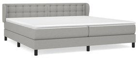 Κρεβάτι Boxspring με Στρώμα Ανοιχτό Γκρι 200x200 εκ. Υφασμάτινο - Γκρι